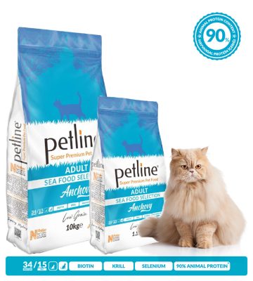 PETLINE ANCHOVY | SUPER PREMIUM CAT FOOD with SEA FOOD Selection (1,5 kg)