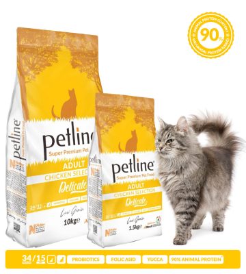 PETLINE DELICATE | SUPER PREMIUM ADULT CAT FOOD with CHICKEN Selection (1,5 kg)