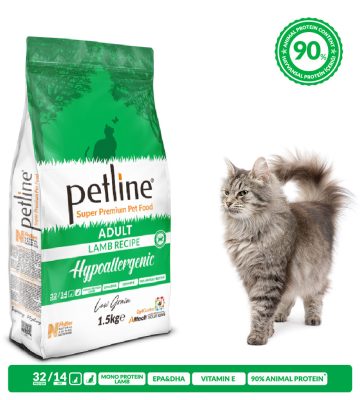 PETLINE HYPOALLERGENIC | SUPER PREMIUM CAT FOOD with LAMB Selection (1,5 kg)